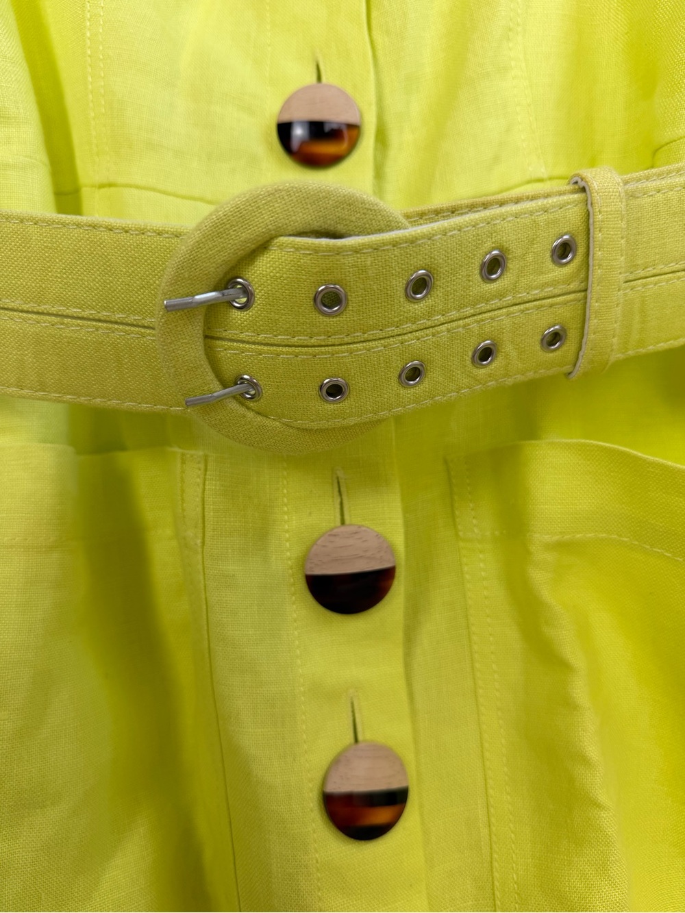Nicholas Button Double Strap Dress Fluorescent Lime Size 6 - Picture 5 of 14